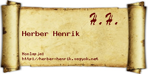 Herber Henrik névjegykártya